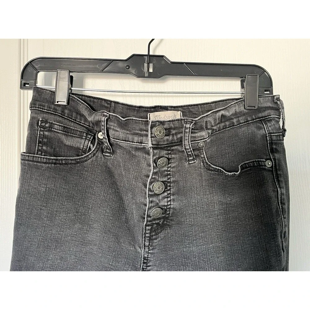MADEWELL 9" High Rise Skinny Jean Size 30 Womens Black Excellent Condition - Picture 2 of 9